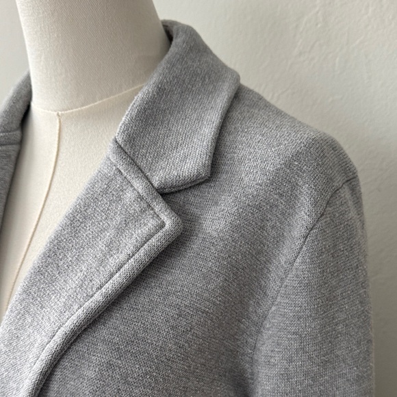 Magaschoni Medium Gray Cotton Wool Knit Blend Blazer – Versatile & Comfortable - Picture 9 of 10